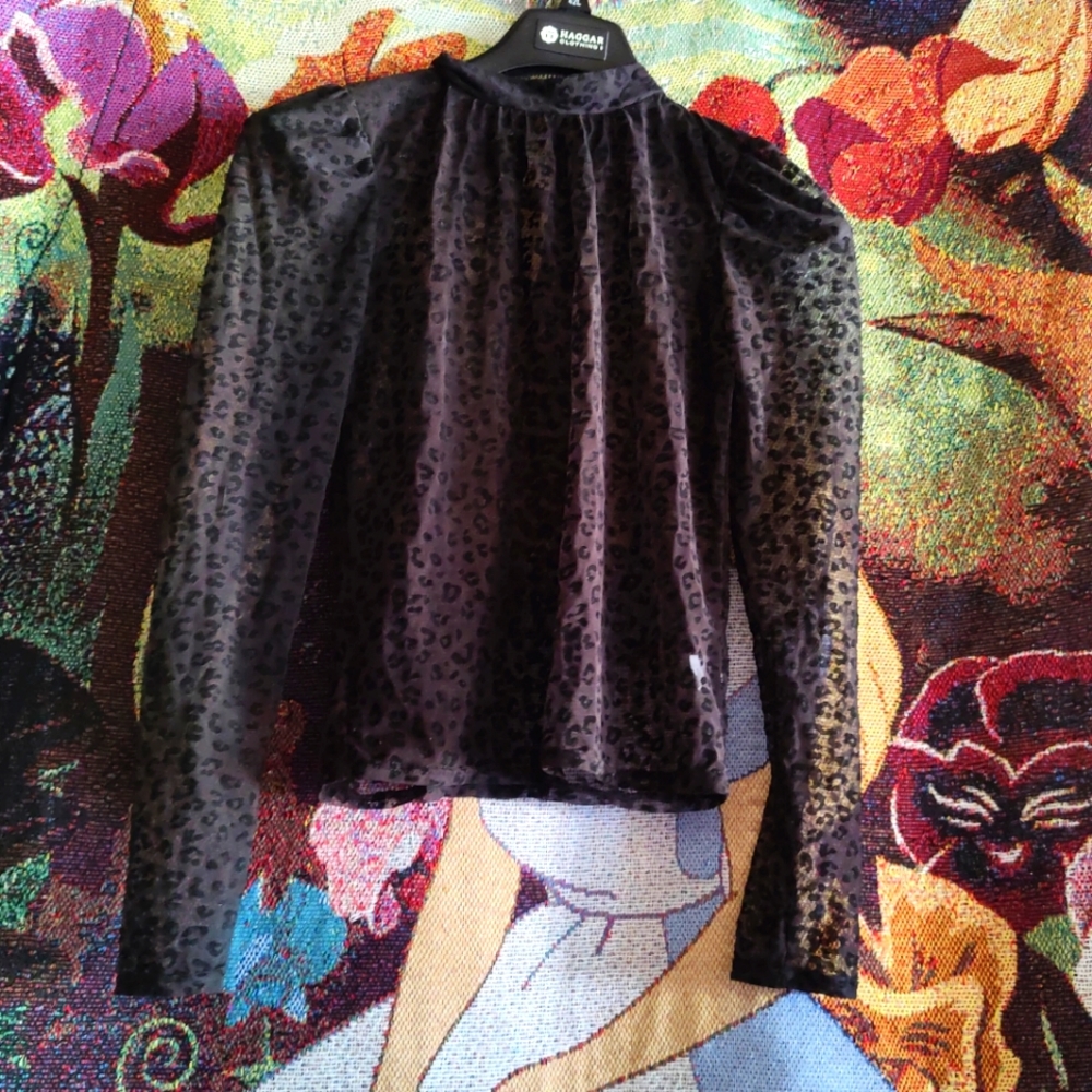 See through leopard shirt